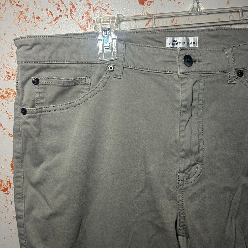 Peter Millar Crown Sport Performance 5 Pocket Pants Gray Stretch Mens 36x30